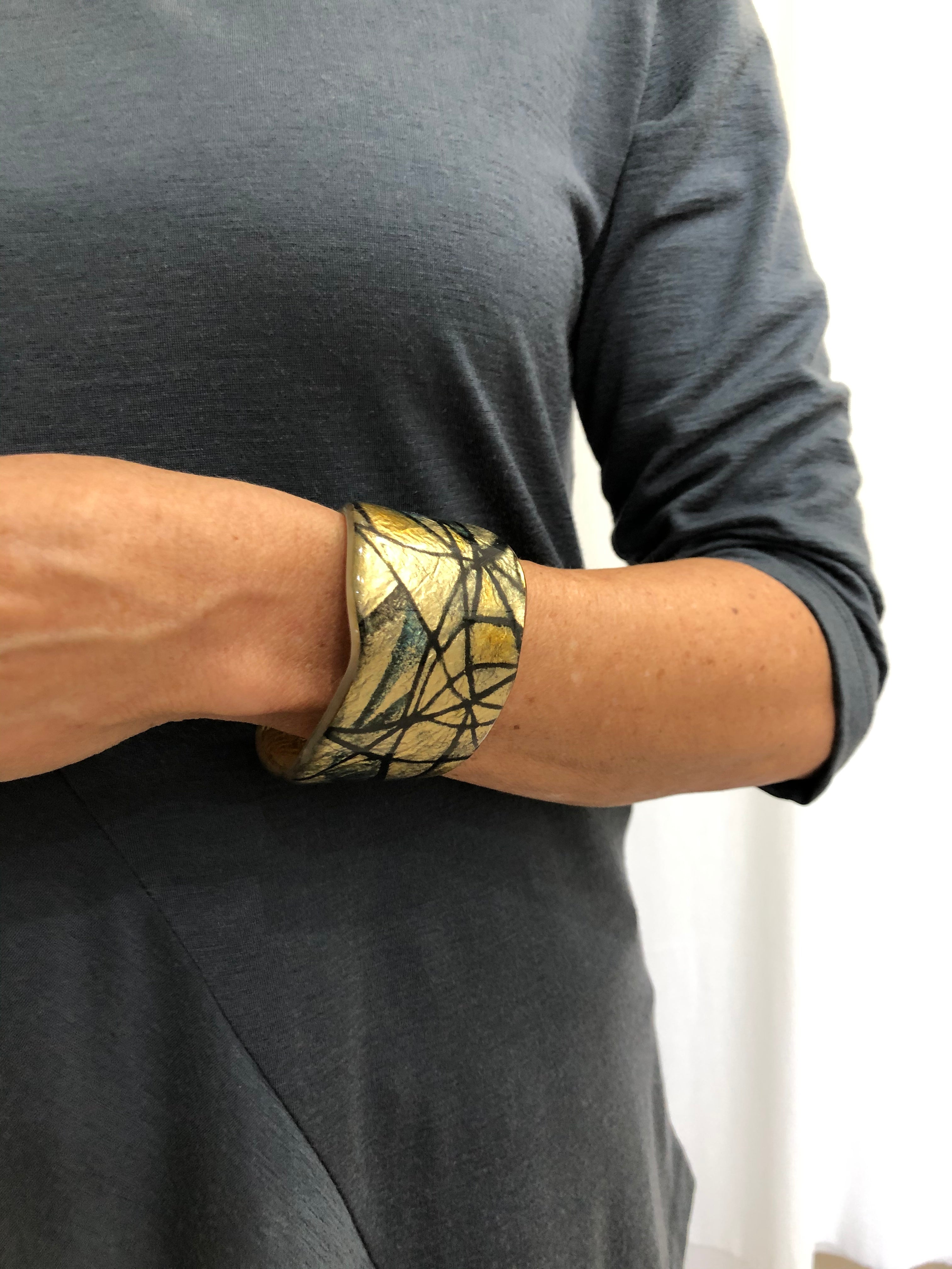 Mo Resin Cuff with gold leaf